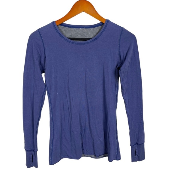 Lululemon Women’s Tee Shirt Blue Long Sleeve Double Layered Size 6 - Picture 1 of 5
